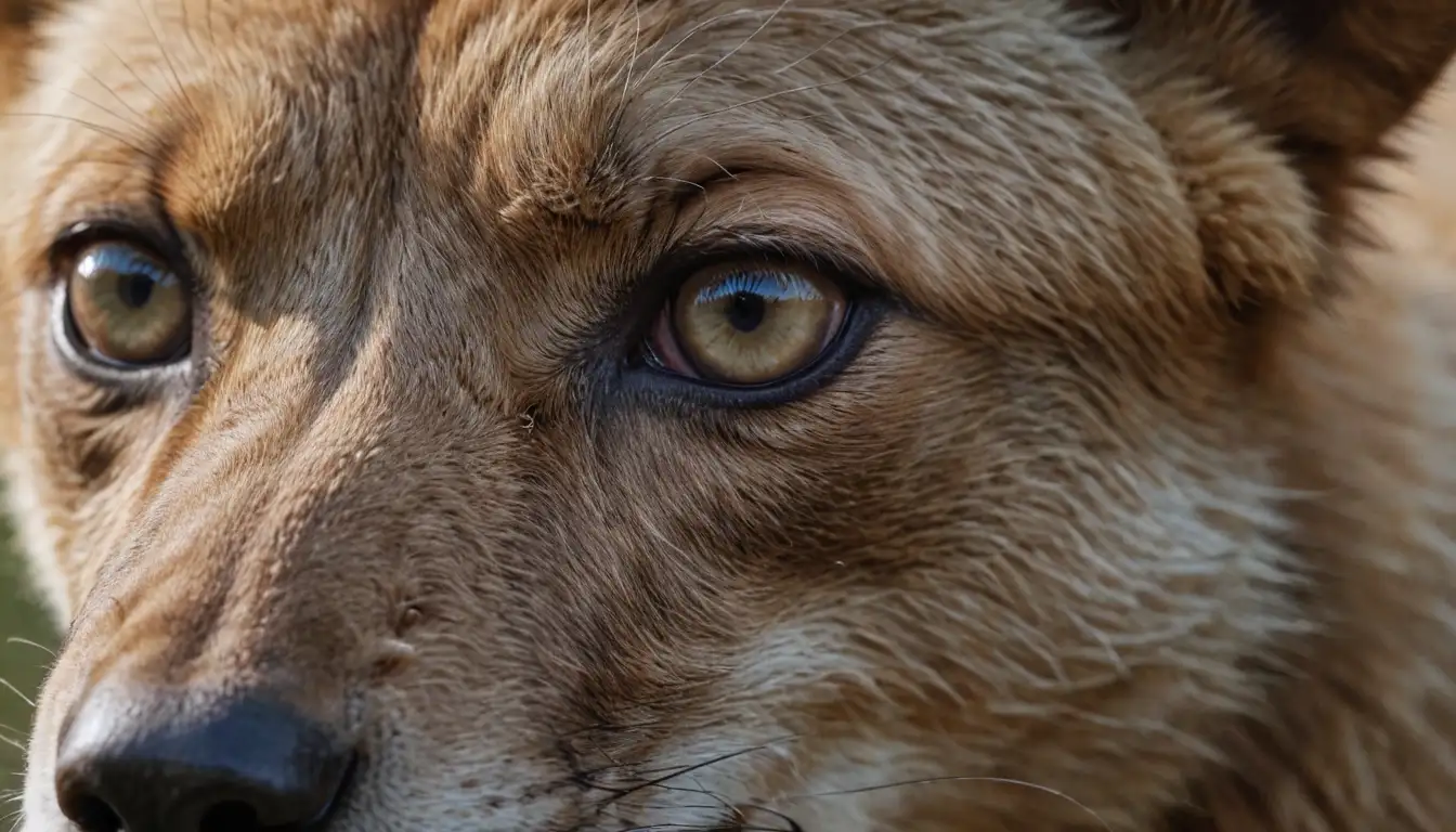 3 animals with symptoms, close-up views of eyes, ears, nose, skin, and fur issues