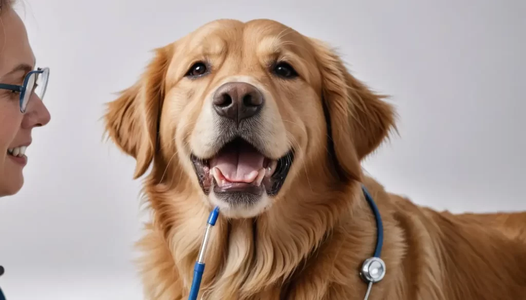 3D illustration of a happy golden retriever with floppy ears