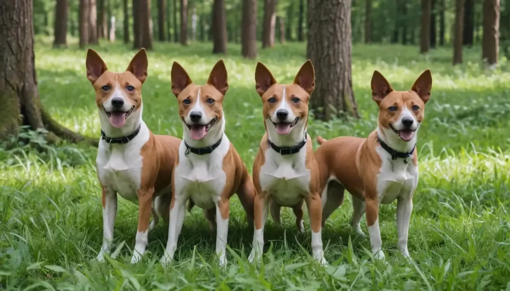 2-3 Basenjis in a natural setting